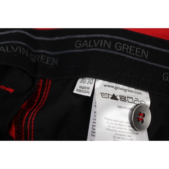 Noah Galvin Green Mens Golf Pants Red 30x30 Breathable Performance - Picture 6 of 10